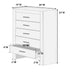 1 Piece Chest 2 Tone Sleek Bar Bedroom Furniture - White Home Essentials