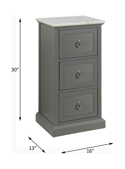 Swart - Cabinet - Marble Top & Gray ACME