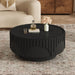 Round Fluted Drum Coffee Table With Sturdy Base For Living Room Hearth and Haven