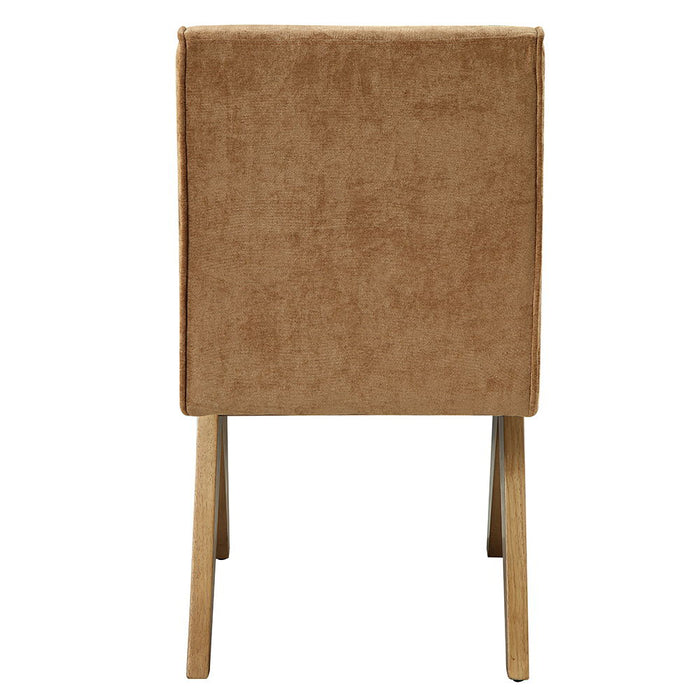 Zoey - Side Chair (Set of 2) - Chocolate Chenille & Oak ACME