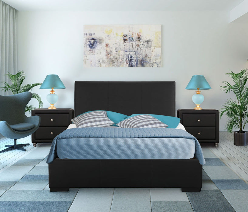 Upholstered King Platform Bed - Black