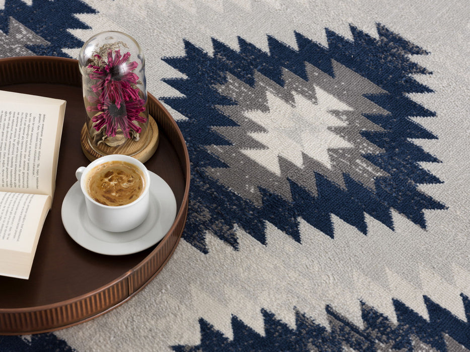 2' x 6' Ikat Kilim Area Rug - Blue
