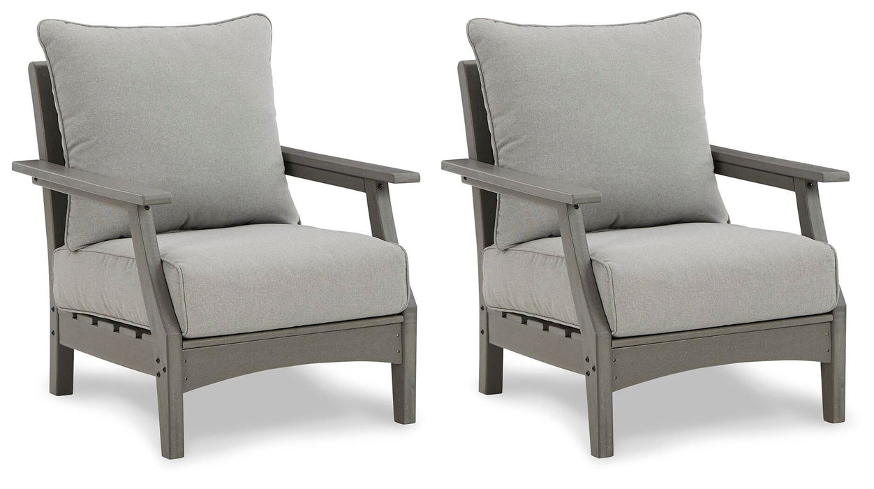 Visola - Lounge Chair w/Cushion (Set of 2) - Gray Signature Design by Ashley®