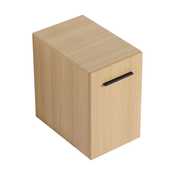 Floating Bathroom Vanity Single Door Base Cabinet, Wall Mounted Storage - Light Oak Home Essentials