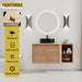 Wall Mounted Bathroom Vanity With Art Sink, 1 Storage Shelf, 2 Soft Close Doors Home Essentials