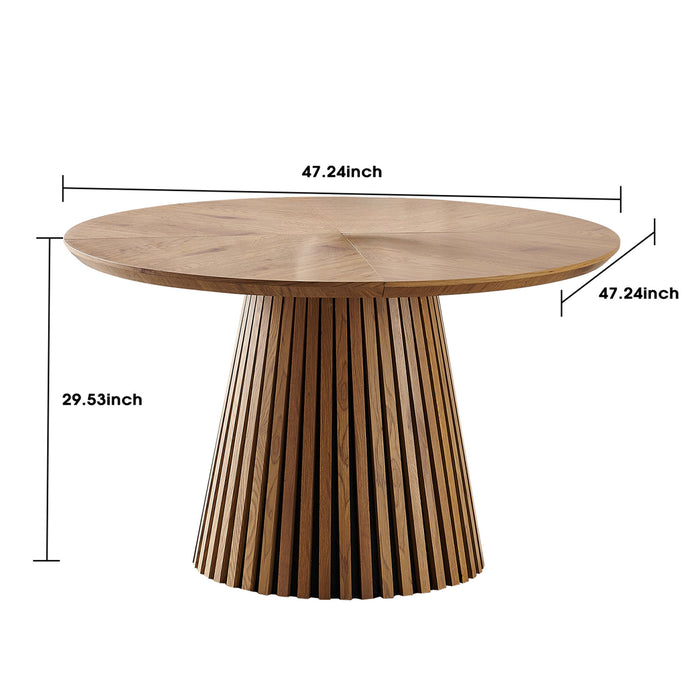 Round Dining Table For Dining Room - Natural Wood Home Essentials