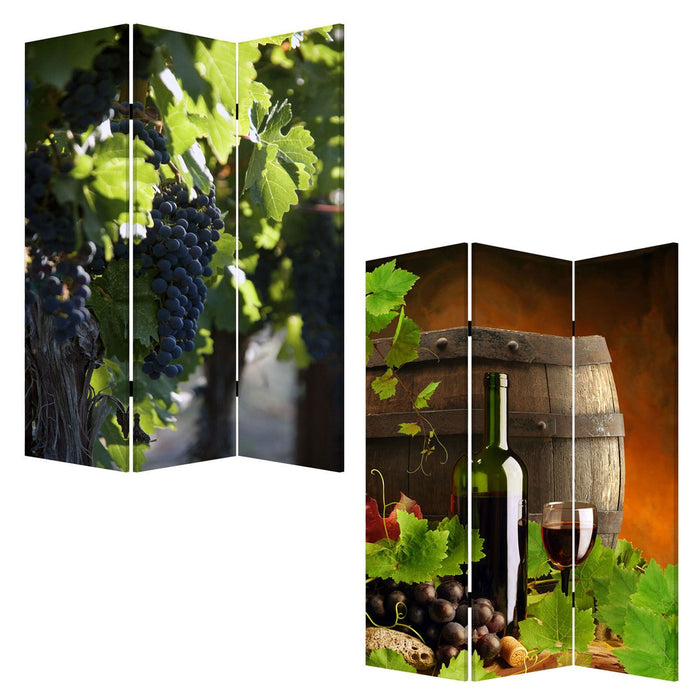 Wood Canvas Wine Country Screen - Multi Color