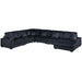 6 Piece Modular Sectional Sofa Set Upholstered Living Room Plush Couch With Cup Holders And USB Port - Black Home Essentials
