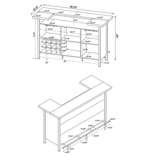 Menimen - Freestanding Bar Unit - Gray Furniture Max