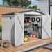 Outdoor Garden Storage Shed, Tool Shed With Pitched Roof Waterproof With 1 Window And 2 Lockable Door - White / Gray Daily Nest