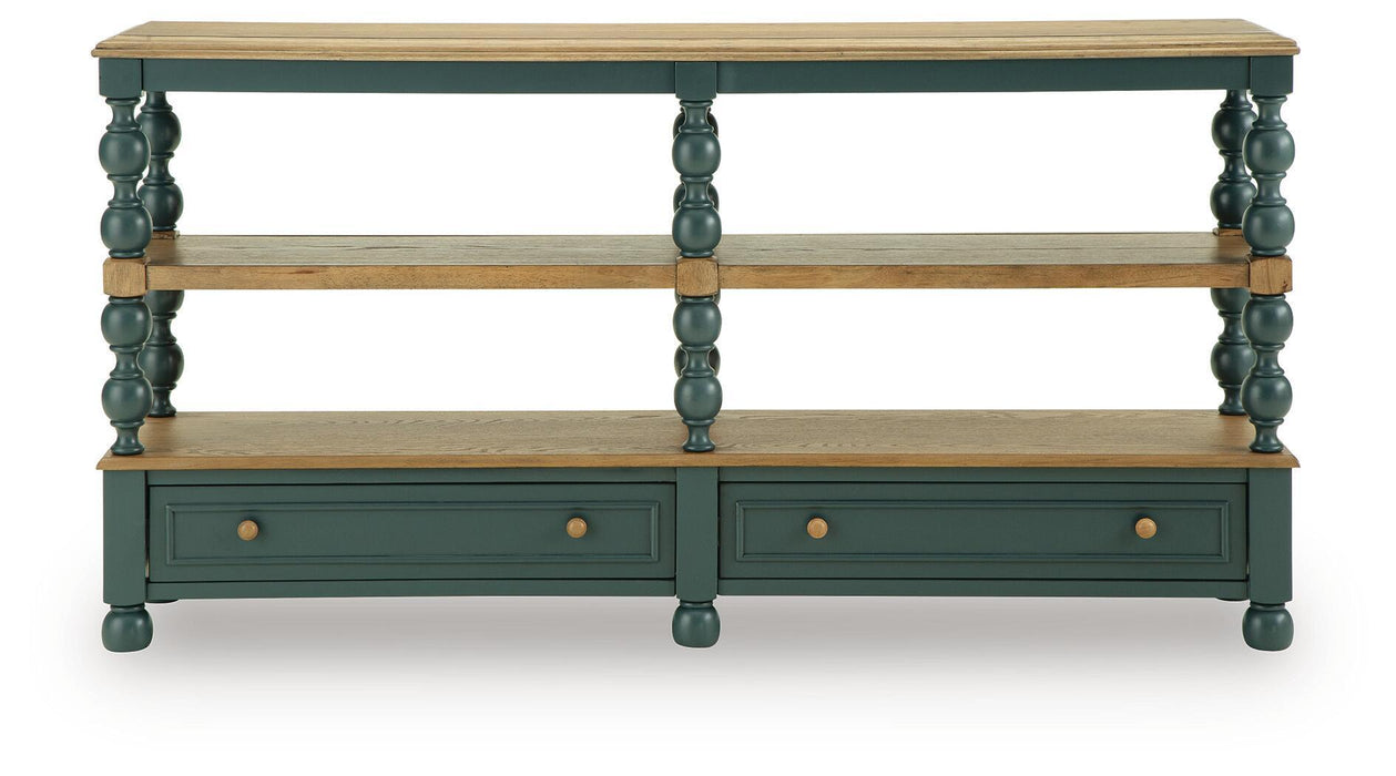Finnworth - Console Sofa Table - Blue / Brown Signature Design by Ashley®