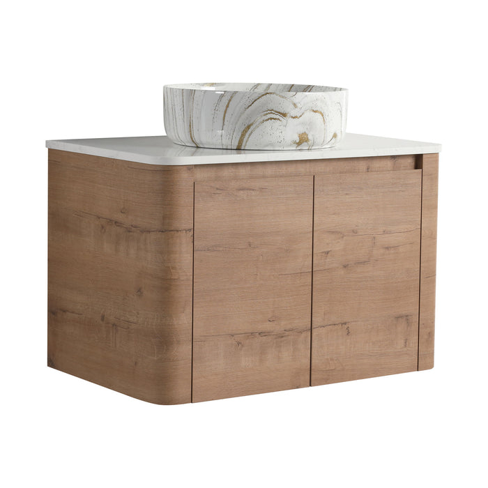 Wall Mounted Bathroom Vanity With Art Sink, 1 Soft Close Door Home Essentials