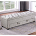 Storage Ottoman With Tufted Seat And Underseat Drawer Home Essentials
