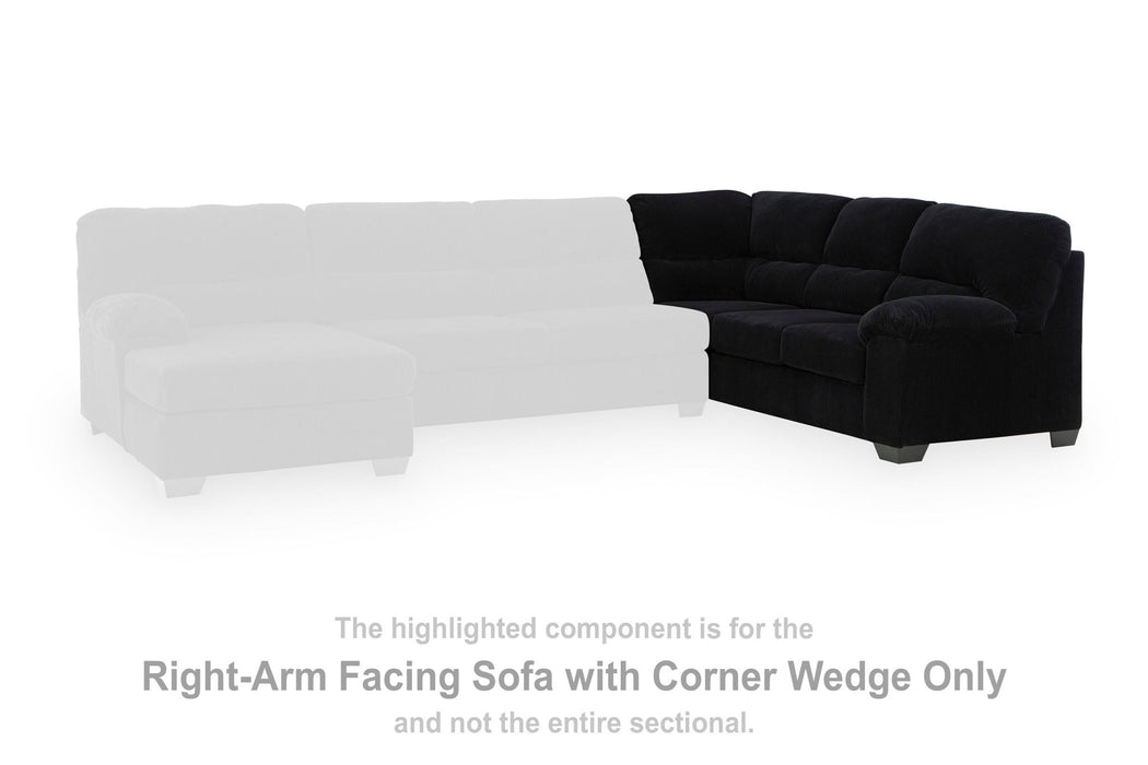 SimpleJoy - RAF Sofa With Corner Wedge - Onyx Signature Design by Ashley®
