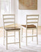 Brinfern - Barstool (Set of 2) - Brown / Antique White Signature Design by Ashley®