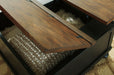 Valebeck - Lift Top Cocktail Table - Black / Brown Signature Design by Ashley®