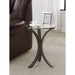 Helena - Round Glass Top Accent Side Table - Cappuccino Furniture Max