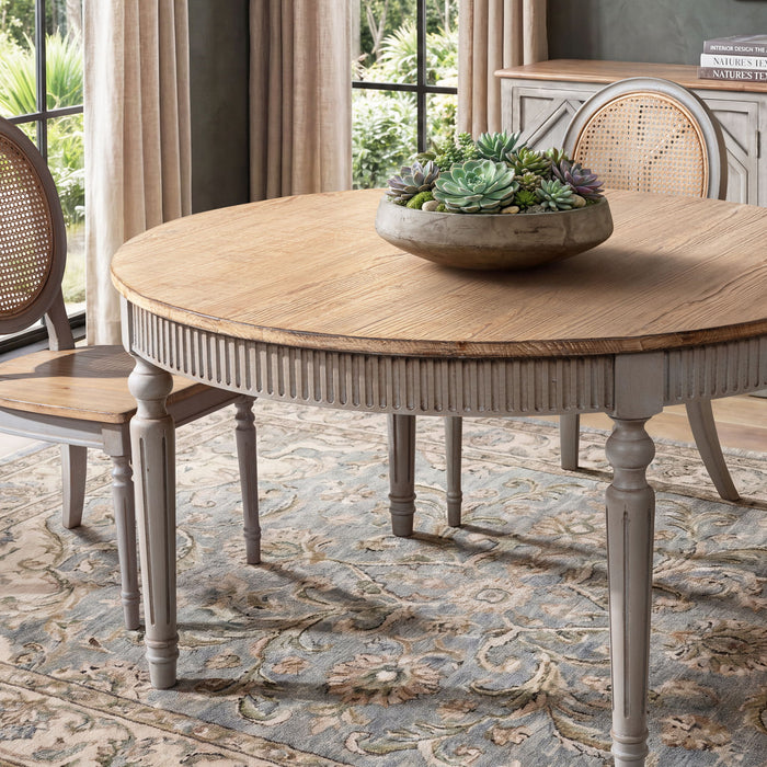 Colette - Round Dining Table - Blue / Gray Jennifer Taylor Home