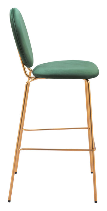 Odessa - Barstool (Set of 2) - Green / Gold Zuo Modern