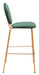 Odessa - Barstool (Set of 2) - Green / Gold Zuo Modern