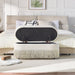 Oval Upholstered Storage Ottoman With Fringe Trim & Lift Top Lid Home Essentials