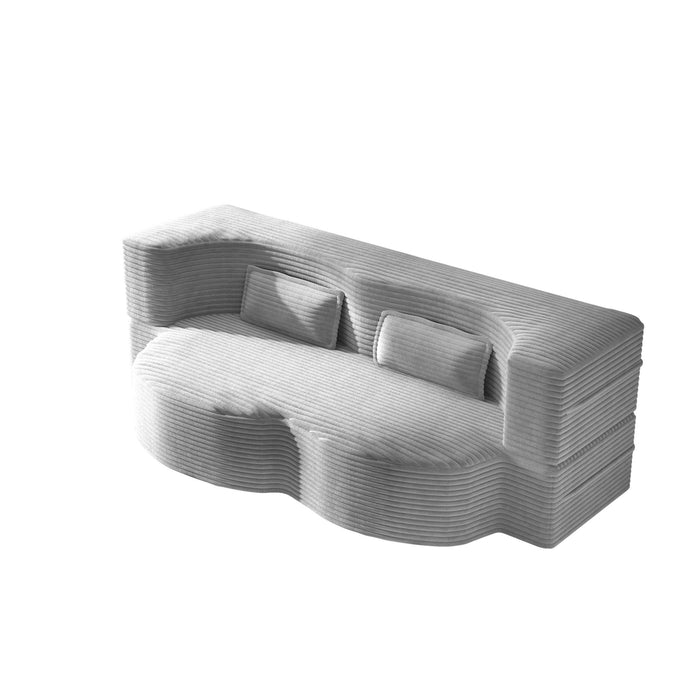 Floor Sofa With 2 Pillows, Convertible Twin Size Mattress For Living Room Home Essentials