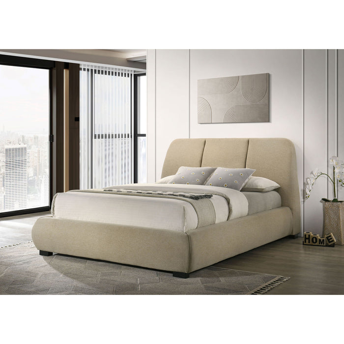 Modern Upholstered Platform Bed With Tufted Headboard Furniture Max