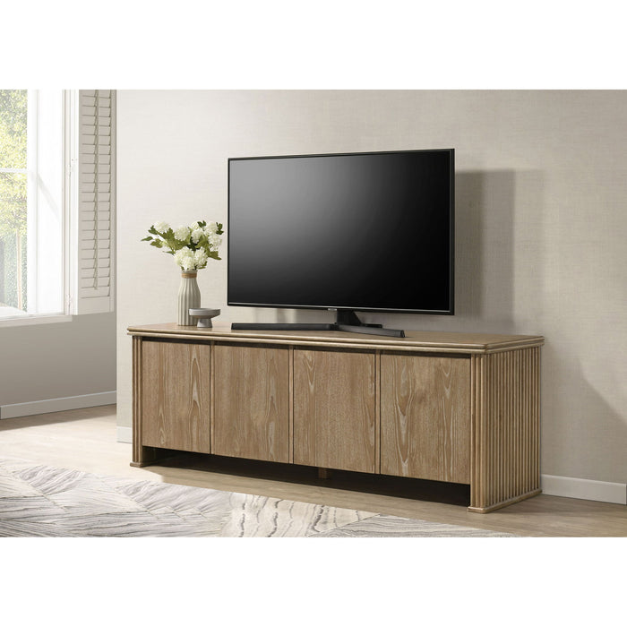 Dreydon - 4 Door TV Stand With Adjustable Shelves And Cable Management - Light Brown Furniture Max