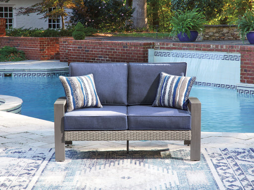 Half Moon Beach - Loveseat With Cushion - Blue / Gray Signature Design by Ashley®