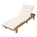 Chaise Lounge With Multi Fold Cushion, 3 Position Adjustable Backrest For Patio - Beige / Teak Noble House