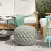 Nisi - Round Knitted Outdoor / Indoor Pouf - Light Gray Simpli-Home