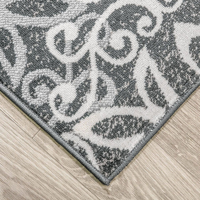 2' x 3' Medallion Power Loom Stain Resistant Area Rug - Slate And Gray