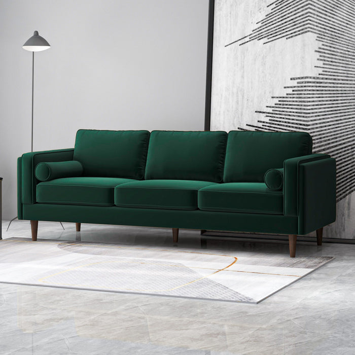 Amber Luxury Modern Velvet Sofa - Green