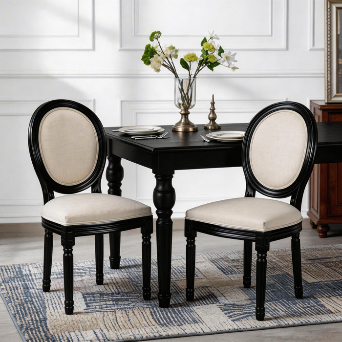 Upholstered & Round Back Dining Chairs (Set of 2) Home Essentials