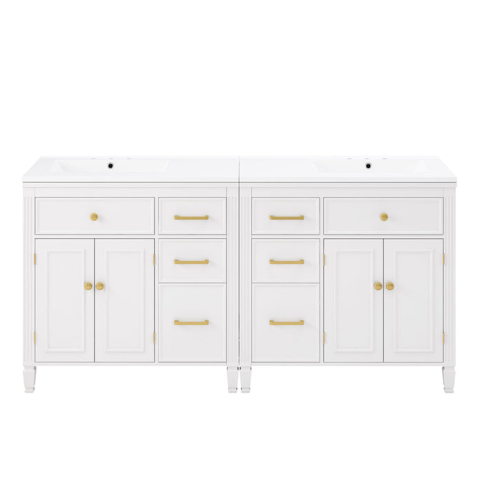 2 Piece Freestanding Bathroom Vanity Set With Sink Top, Reversible Dual Layout Noble House