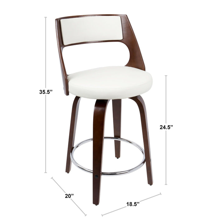 Cecina - Mid-Century Modern Fixed Height Counter Stool With Swivel And Round Footrest (Set of 2) Lumi Source