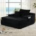 Convertible Chaise Lounge Chair & Wide Armrest & Throw Pillows - Black Home Essentials