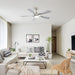 52" Ceiling Fan With Light Featuring 5 Blades Dimmable LED And Memory Function - Nickel Daily Nest