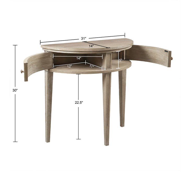 Vintage Inspired Storage Console Table With Fluted Doors JLA