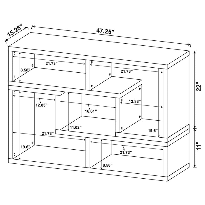 Convertable L-Shaped Bookcase With Open Shelves - White Furniture Max