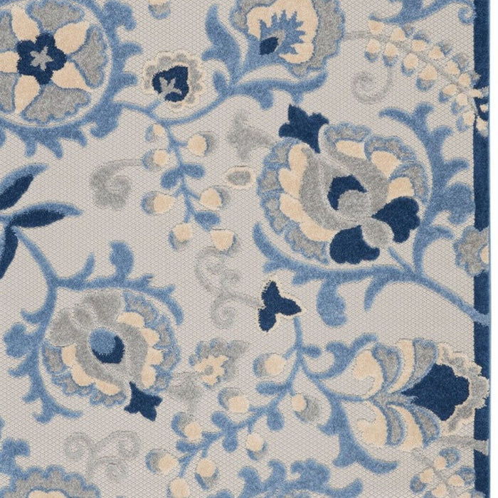 6' X 9' Toile Non Skid Indoor / Outdoor Area Rug - Blue / Gray