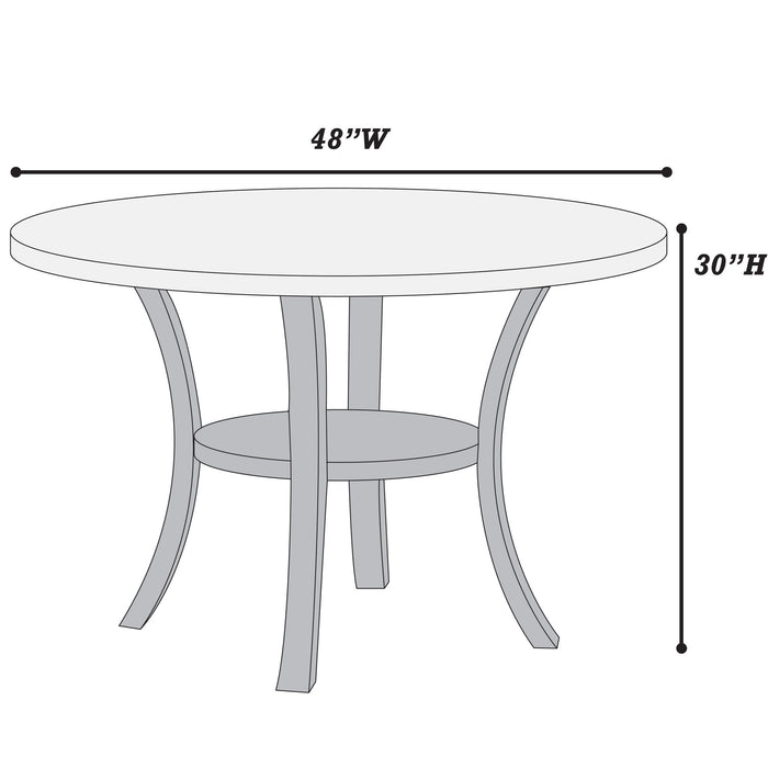 5 Piece Dining Set Chairs, Table With Lower Shelf - Black / Dark Gray / White Home Essentials
