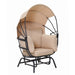 Egg Chair With Cushion And Retractable Canopy - Black / Taupe Home Essentials