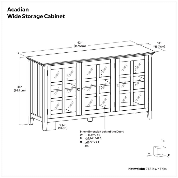 Acadian - Wide Storage Cabinet Handcrafted Simpli-Home
