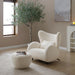 Wingback Armchair & Ottoman Combo For Living Room - White Home Essentials