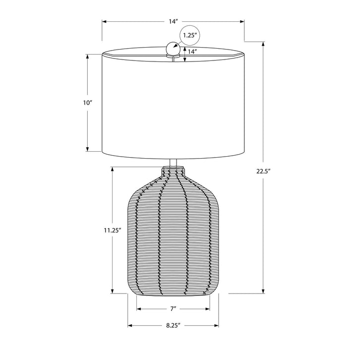 Lighting, Table Lamp, Rattan, Modern 8th Street