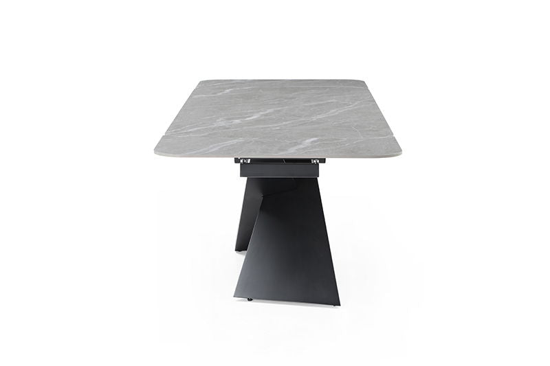 9422 - Ceramic & Metal Dining Table - Gray / Black Extravaganza Collection