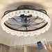 21" Caged Ceiling Fan With Remote Controlled Acrylic LED Lights - Antique Black Daily Nest