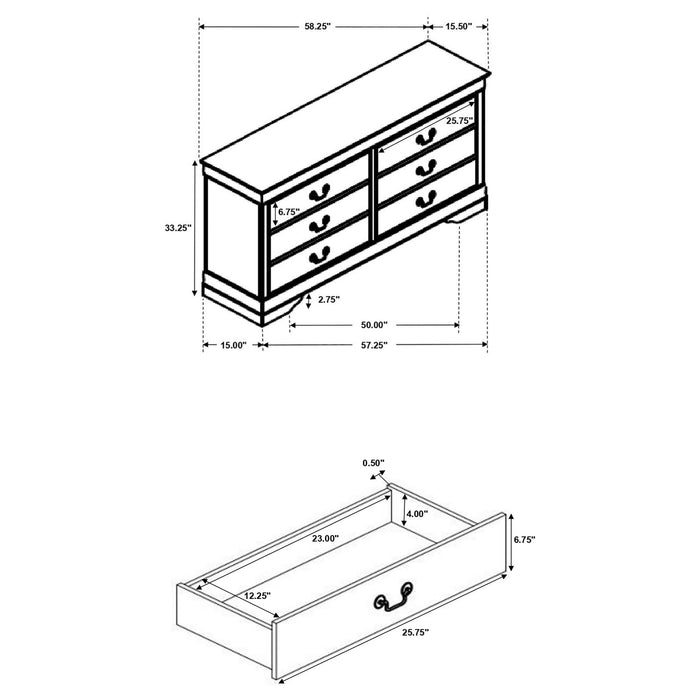 Frances - 6 Drawer Dresser Furniture Max