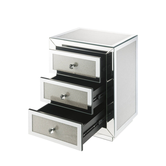 Noralie - Accent Table Mirrored / Faux Dimaonds - Silver Urban Nest